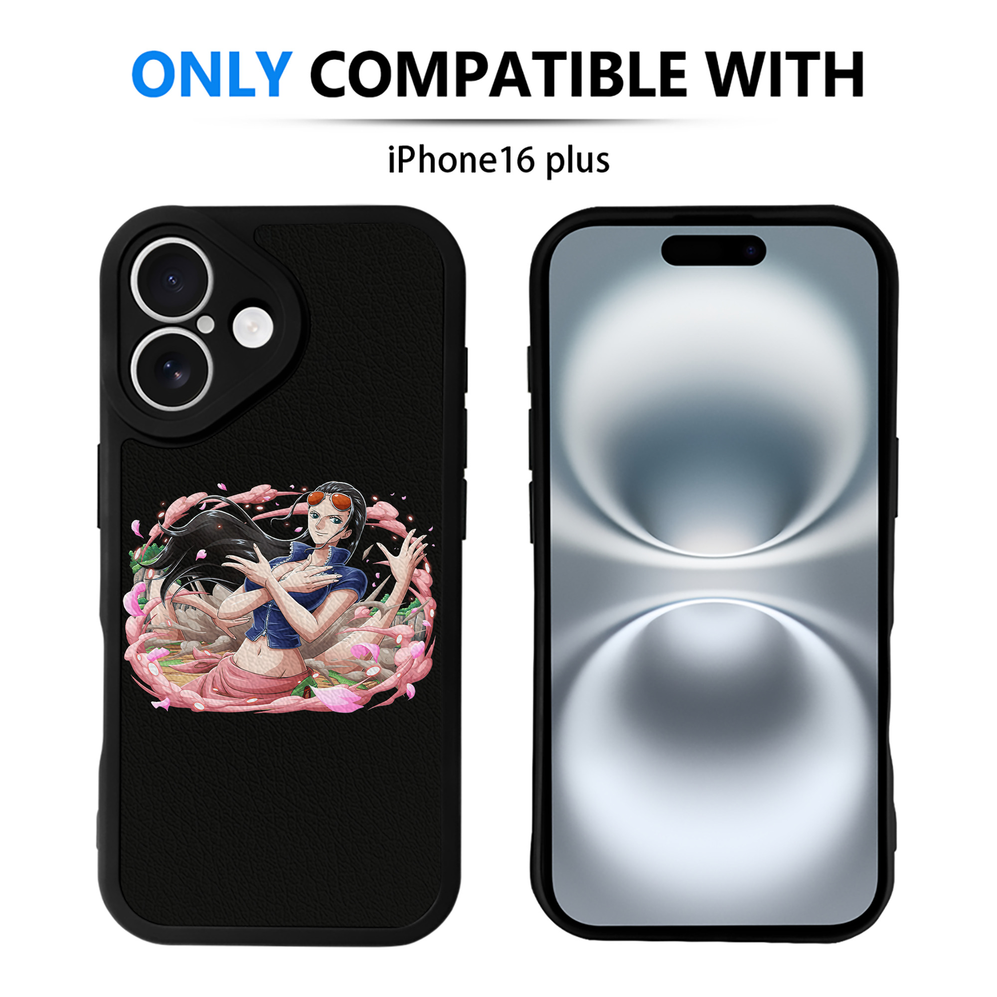 （画像用） ワンピース ニコ・ロビン ONE PIECE Nico Robin 【iPhone 16シリーズ対応】シリコンスマホケース（レザー調） 材質：シリコン